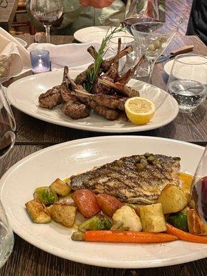 Lamb Chops, Grilled Branzino