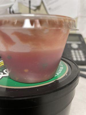 My $3.50 "extra" cup of salsa.