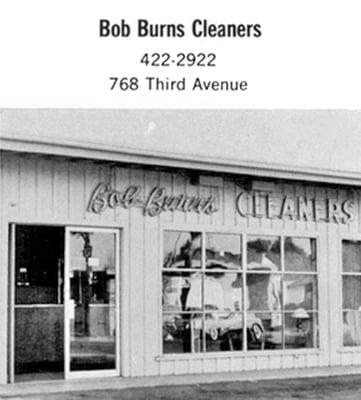 Bob Burns Cleaners from the Hilltop High School yearbook, 1964!