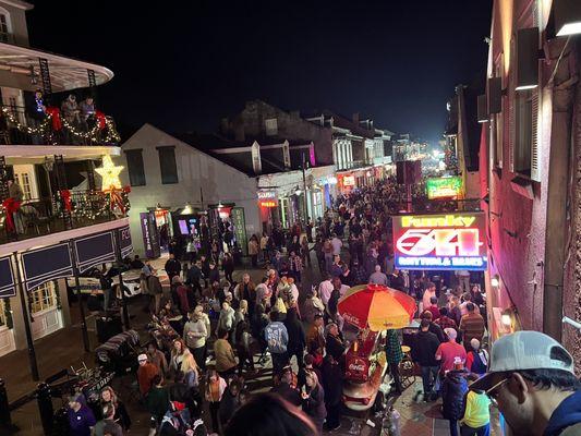 Balcony view on NYE about 45 minutes before midnight