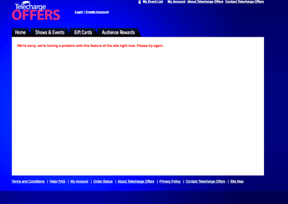 I was trying to pay for my tickets and keep getting this error message -"We’re sorry, we're having a problem with this feature of the site"