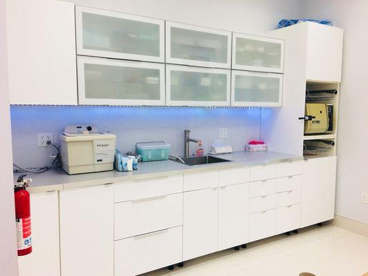 Open and transparent sterilization area where we follow strict OSHA standards.