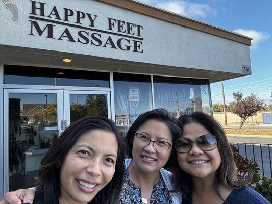 Happy after our massage at Happy Feet