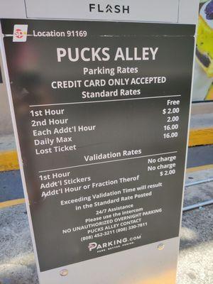 Parking rates on 7-25-23