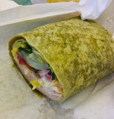 Spinach turkey wrap.