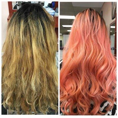 My hair before and after. Absolutely amazing work by Jenny.