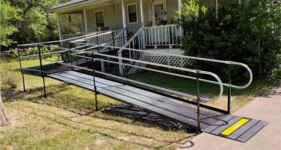 Our Houston team traveled to Eagle Lake, TX to install this accessibility ramp over a set of pre-existing stairs.