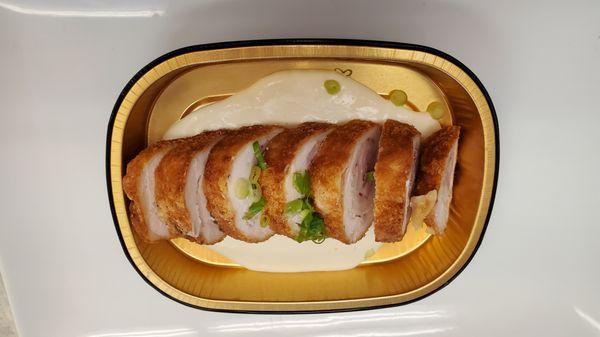 Chicken Cordon Bleu with sage cream sauce