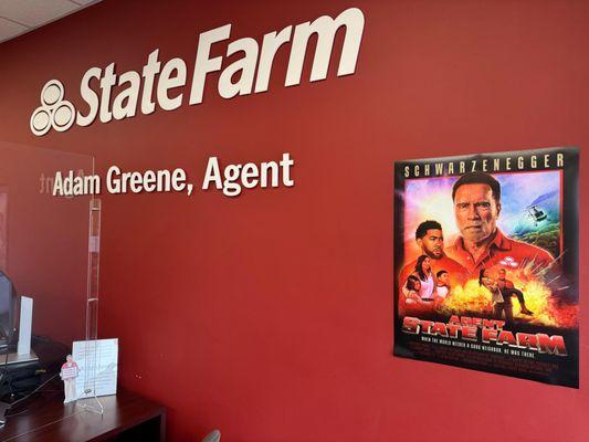 Jake and everyone at Adam Greene State Farm getting ready for The Big Game!