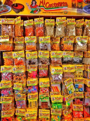 Snacks, snacks everywhere, there are several displays like this one.