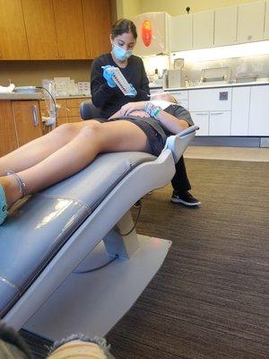 Daughter getting bottom braces!