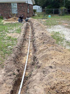 Sewer line installation