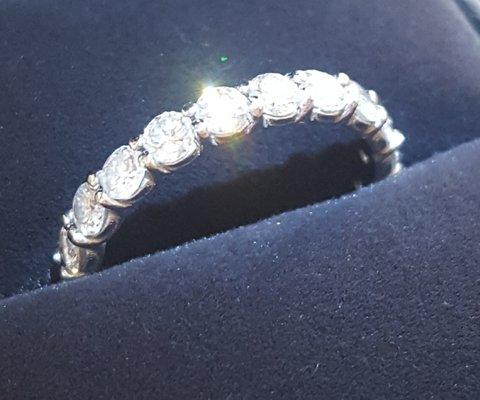 Low profile eternity ring which was hard to find...2mm high and 3mm wide