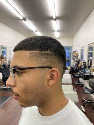 Faded men's cut