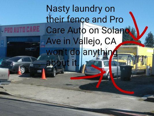 Informed manager, they said they don't care. Schizophrenic woman living in the yellow truck. Public nuisance.