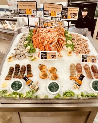 Seafood display.  No sneezing zone!