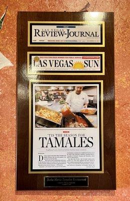 Recognized for their tamales