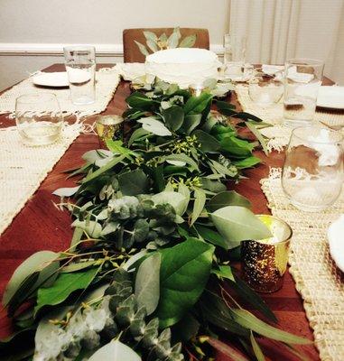 Garland on display at the shower.