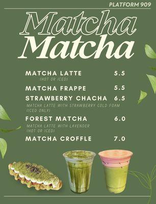 Matcha Menu!