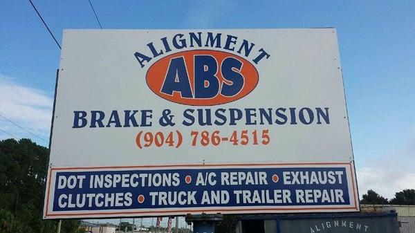 A B S Alignment Brake & Suspension has new owners.  Same location.  We welcome new and past customers.