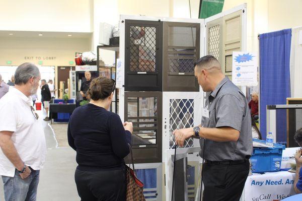 Pasadena Home Show. Showing off the many styles of screen doors and security doors we install. Pasadena, CA