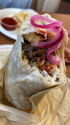 California Burrito. My fav! Pairing it with pickled onions is a must. Trust me.