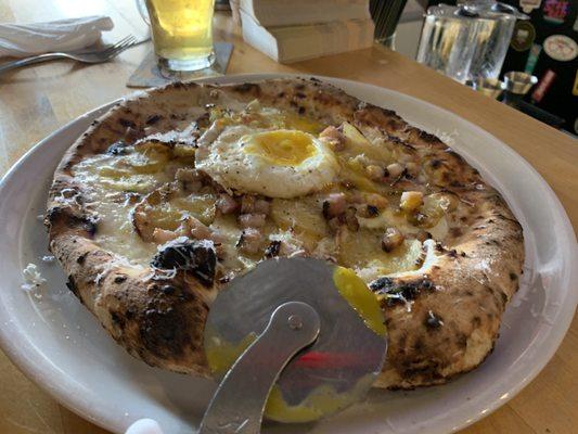 Potato pizza with an egg. So good