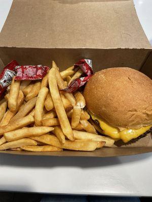 All American burger and fries