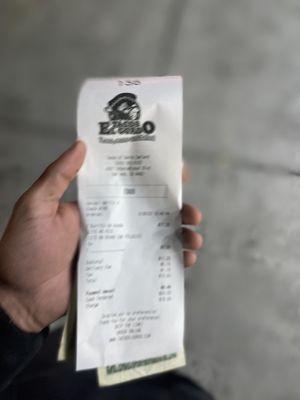 Reciept charges