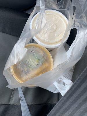 Sopa de res to go, atol de elote large