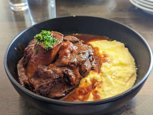 Veal osso buco with polenta