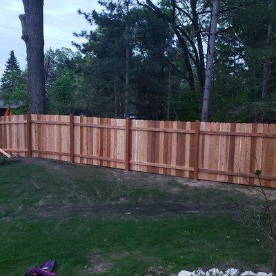 6' cedar privacy fence