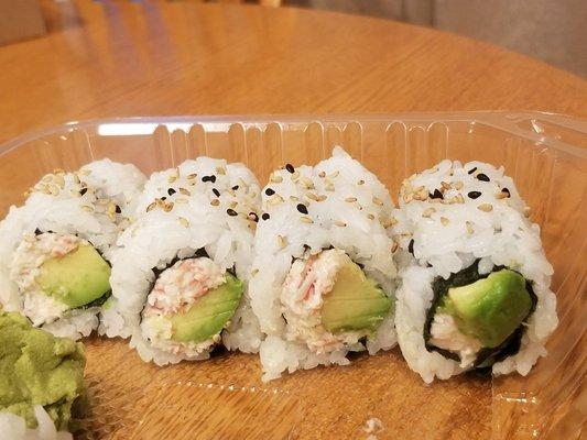 California II Roll - snow crab and avocado