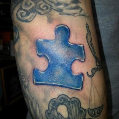 Autism Speaks puzzle piece to honor my son. Thank you Mooch!