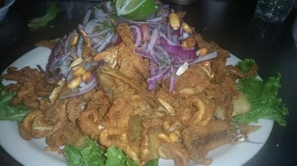 JALEA MIXTA viene Calamari Pescado CAMARONES Choro Cangrejo Yuca y muchos mas es Rica