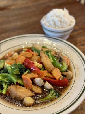 Ginger salmon stir fry