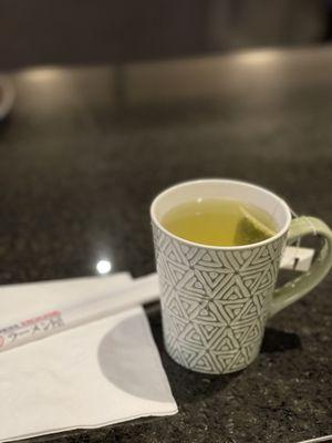 Hot green tea