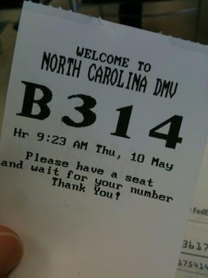 Waiting in line to get my NC license