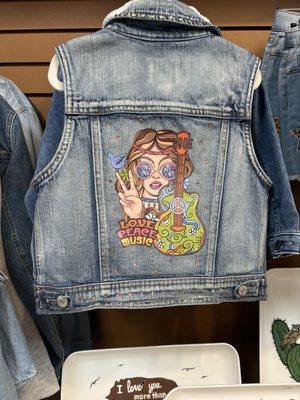 Painted jean vest