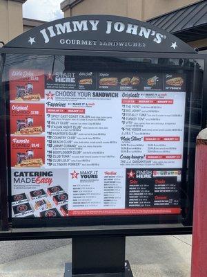 Drive thru menu