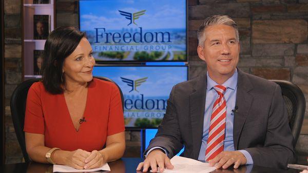 Tad and Toni on set of the Retire with Freedom TV Show