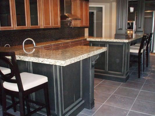 Giallo  Ornamental 2"1/2 kitchen granite basement countertops in Rochester Hills, MI.