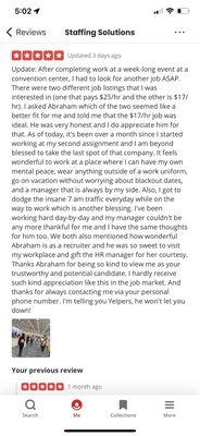 My review for them! Look for Abraham if you can! :)