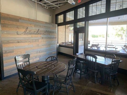 Look at those Cracker Barrel chairs. All this place needs is wagon wheel tables.