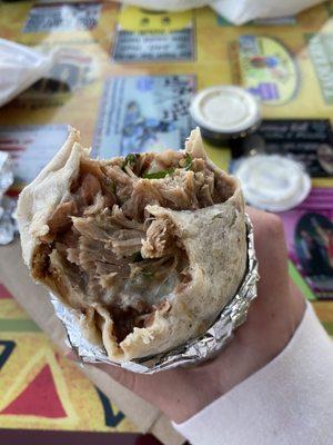 Carnitas burrito.