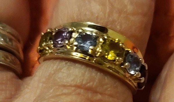 Stall Jewelers cleaned and buffed this 40 year old Grandmother's Ring.