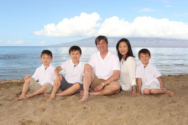 Family Portrait on Maui Beach in Lahaina