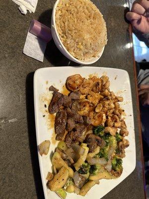 Daily Special with Chicken, Shrimp, and Steak