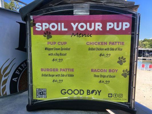 Dog menu!