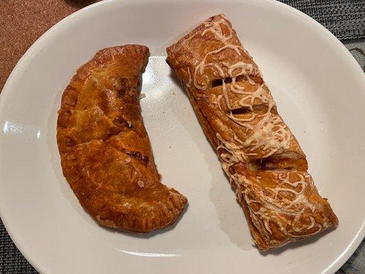 Chorizo empanada and French hot dog